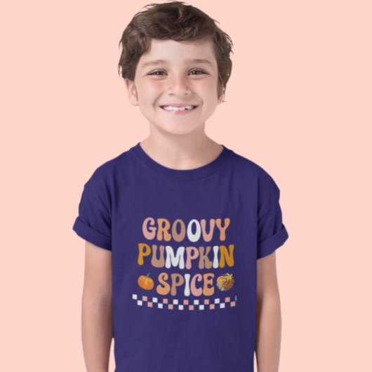 Herfst Herfst-Groovy Pumpkin Spice Design T-shirt