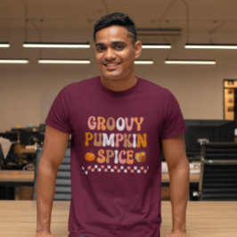 Herfst Herfst-Groovy Pumpkin Spice Design T-shirt