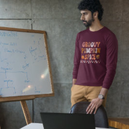 Herfst Herfst-Groovy Pumpkin Spice Design T-shirt