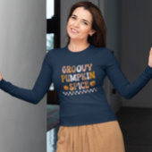 Herfst Herfst-Groovy Pumpkin Spice Design T-shirt