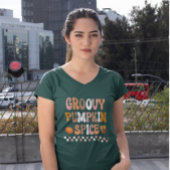 Herfst Herfst-Groovy Pumpkin Spice Design T-shirt