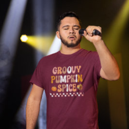 Herfst Herfst-Groovy Pumpkin Spice Design T-shirt