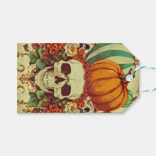 Herfst/Herfst/Halloween/pompoen/skelet Cadeaulabel (Voorkant (Horizontaal))