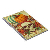 Herfst/Herfst/Halloween/pompoen/skelet Notitieboek (Rechterzijde)