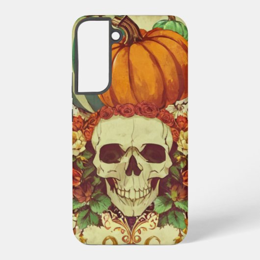 Herfst/Herfst/Halloween/pompoen/skelet Samsung Galaxy Hoesje (Achterkant)