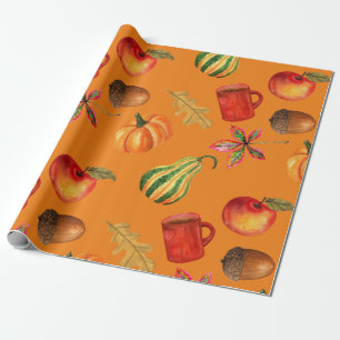 Herfst Herfst Halloween Pompoen Spice Rust Sinaasa Cadeaupapier