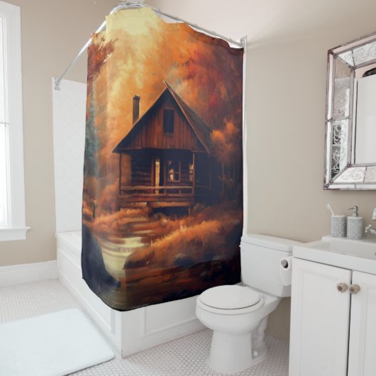 Herfst/Herfst/Halloween/rustiek schilderen Douchegordijn (In situ)