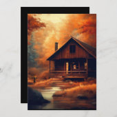 Herfst/Herfst/Halloween/rustiek schilderen Feestdagenkaart (Voorkant / Achterkant)