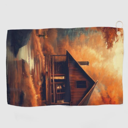 Herfst/Herfst/Halloween/rustiek schilderen Golfhanddoek (Horizontaal)