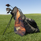 Herfst/Herfst/Halloween/rustiek schilderen Golfhanddoek (Groen)