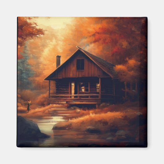 Herfst/Herfst/Halloween/rustiek schilderen Magneet (Voorkant)