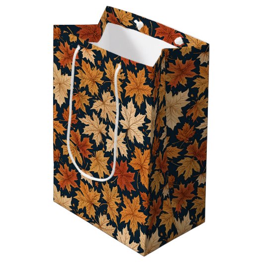 Herfst & Herfst Harvest Leaves Medium Cadeauzakje (Voorkant Gekanteld)