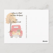 Herfst herfst Harvest Truck Happy Thanksgiving Briefkaart (Achterkant)