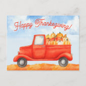 Herfst herfst Harvest Truck Happy Thanksgiving Briefkaart (Voorkant)