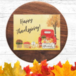 Herfst herfst Harvest Truck Happy Thanksgiving Briefkaart<br><div class="desc">Ik wens uw familie en vrienden,  studenten of klanten een Happy Thanksgiving. Het herfstthema van de vun-herfst met  vrachtwagen,  de herfstboom met pompoenen en bladeren. Ontwerp aan beide zijden van de kaart. Een feestelijke groet voor de Thanksgiving.</div>