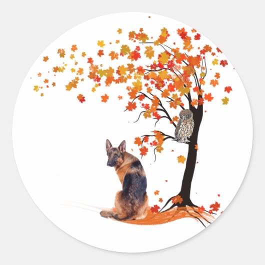 herfst herfst : Herfst - en schapenhouderij Ronde Sticker (Voorkant)