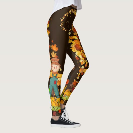 Herfst herfst herfst leest  zwart of bruin leggings (Rechts)