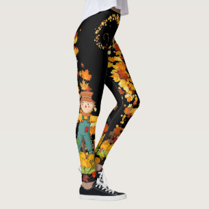 Herfst herfst herfst leest zwart of bruin leggings