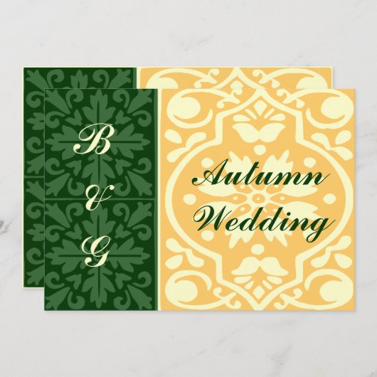 Herfst Herfst Herfst Trouwen Groen Tan Aangepaste Kaart (Voorkant / Achterkant)