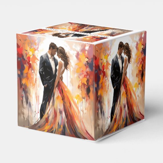 Herfst Herfst Herfst Trouwpaar Artistieke gunst Bo Bedankdoosjes (Achterkant)