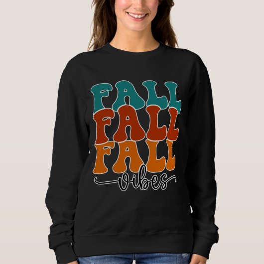 Herfst Herfst Herfst Vibes Typografie Script Vrouw Trui (Voorkant)