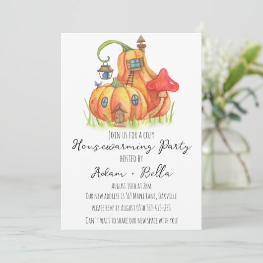 Herfst herfst housewarming uitnodigingen (Staand voorkant)