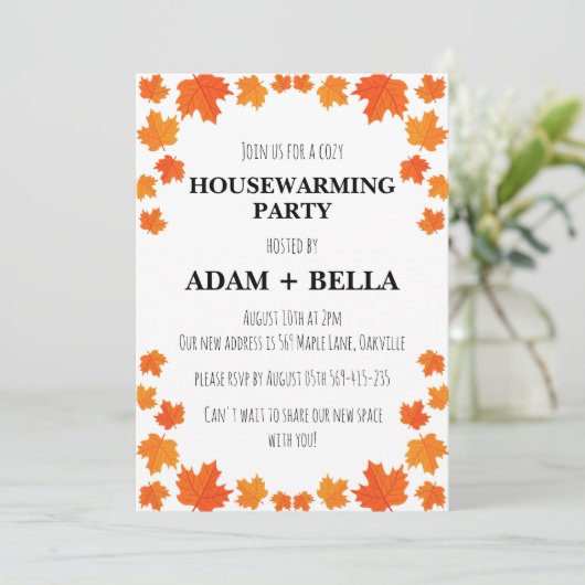 Herfst herfst housewarming uitnodigingen (Staand voorkant)