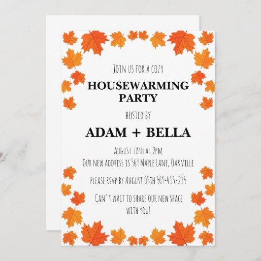 Herfst herfst housewarming uitnodigingen (Voorkant / Achterkant)