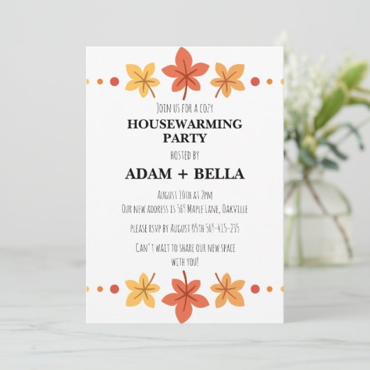 Herfst herfst housewarming uitnodigingen (Staand voorkant)