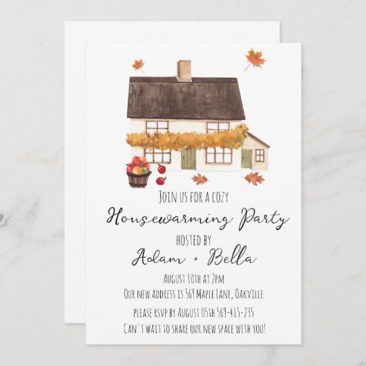 Herfst herfst housewarming uitnodigingen (Voorkant / Achterkant)