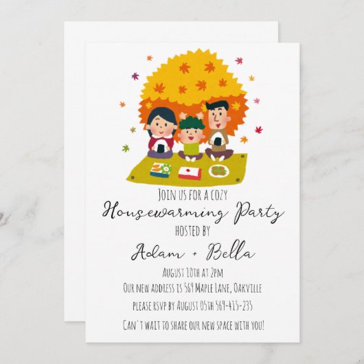 Herfst herfst housewarming uitnodigingen (Voorkant / Achterkant)