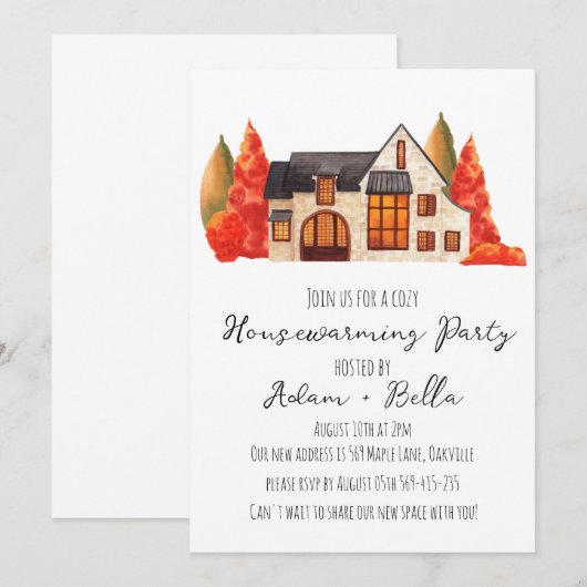 Herfst herfst housewarming uitnodigingen (Voorkant / Achterkant)