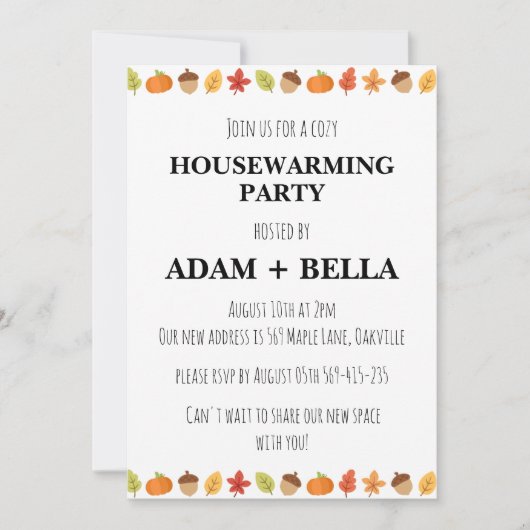 Herfst herfst housewarming uitnodigingen (Voorkant)