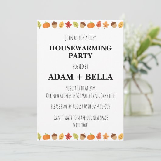 Herfst herfst housewarming uitnodigingen (Staand voorkant)