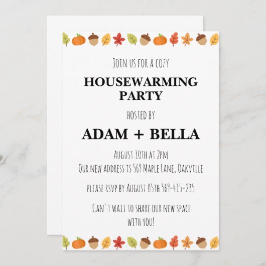 Herfst herfst housewarming uitnodigingen (Voorkant / Achterkant)
