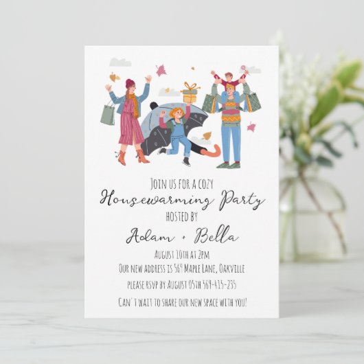 Herfst herfst housewarming uitnodigingen (Staand voorkant)