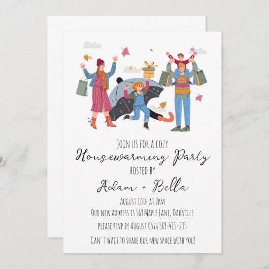 Herfst herfst housewarming uitnodigingen (Voorkant / Achterkant)