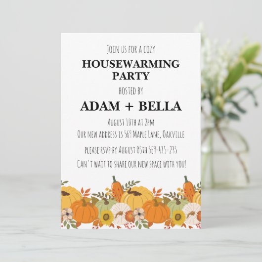 Herfst herfst housewarming uitnodigingen (Staand voorkant)