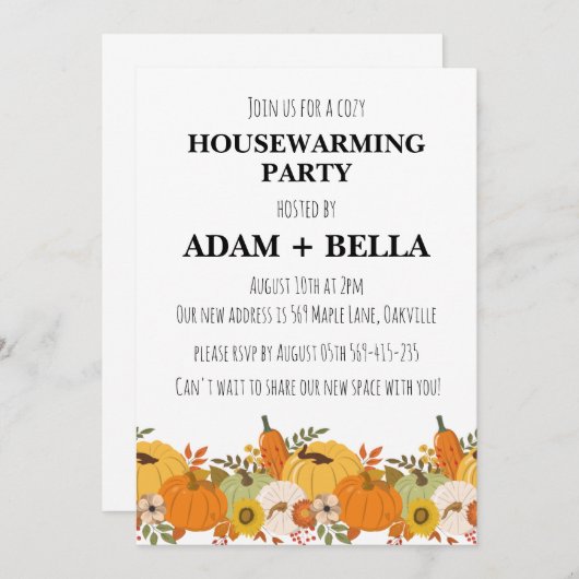 Herfst herfst housewarming uitnodigingen (Voorkant / Achterkant)