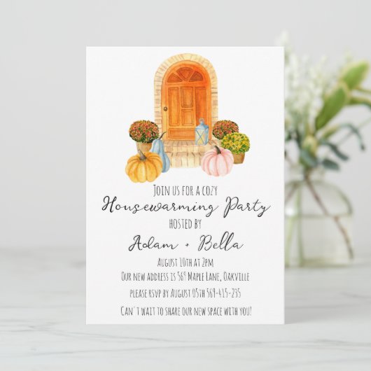 Herfst herfst housewarming uitnodigingen (Staand voorkant)