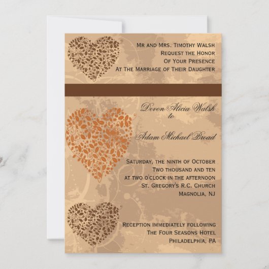 Herfst/herfst huwelijksuitnodiging kaart (Voorkant)