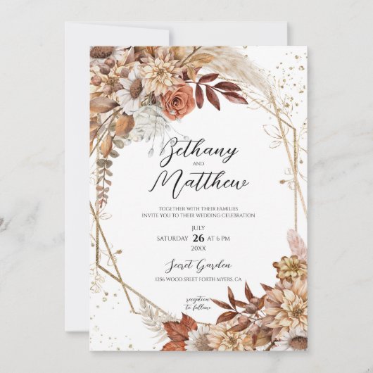 Herfst herfst huwelijksuitnodiging kaart (Voorkant)