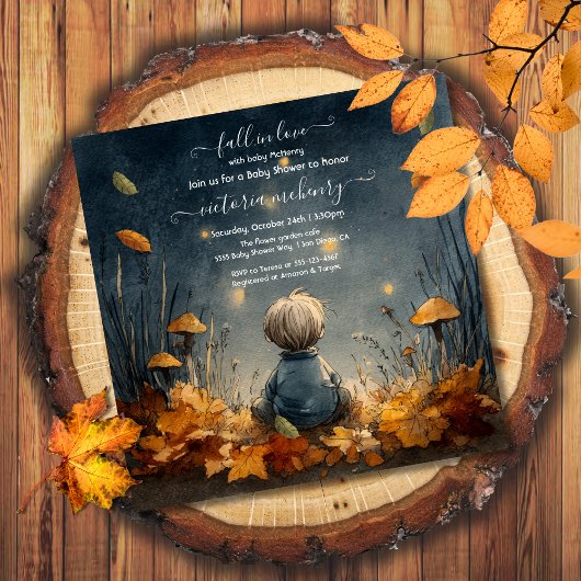Herfst Herfst in liefde vuurvliegweide baby shower Kaart