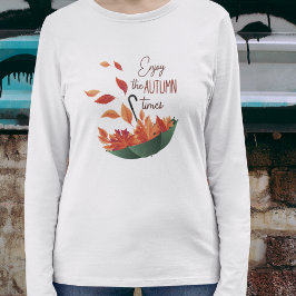 Herfst/herfst in Umbrella T-shirt