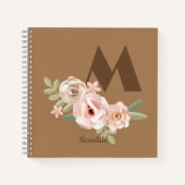 Herfst Herfst Initiaal Vintage Bloemen Aangepaste  Notitieboek (Voorkant)