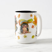 Herfst herfst kalkoen tweekleurige koffiemok (Voorkant rechts)