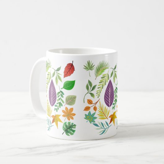 Herfst Herfst Keramische Mok | Rustic Leaves Coffe (Voorkant links)