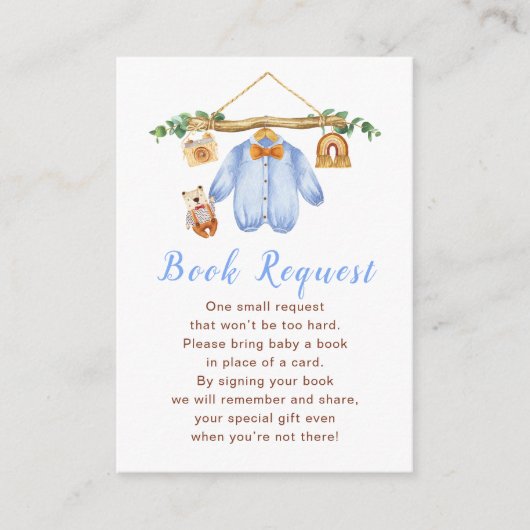 Herfst Herfst Kleding Line Boy Baby shower Informatiekaartje (Voorkant)