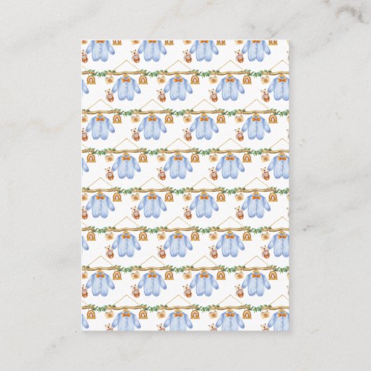 Herfst Herfst Kleding Line Boy Baby shower Informatiekaartje (Achterkant)