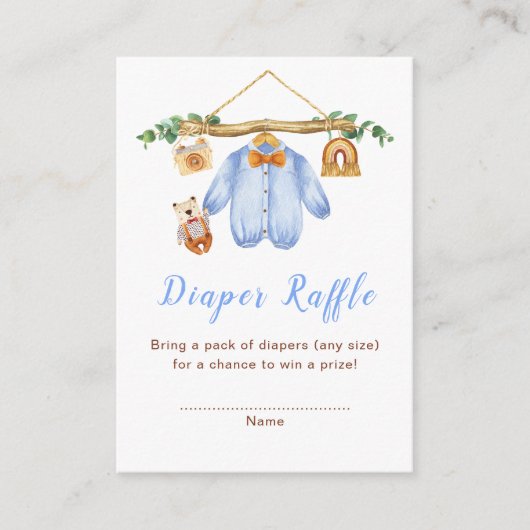 Herfst Herfst Kleding Line Boy Baby shower Informatiekaartje (Voorkant)